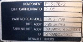 Nez-de-pont (différentiel) MS 17X 13X37 Renault Magnum 480 dxi - 2