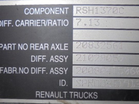 Nez-de-pont (différentiel) RSH1370C 13x41 Renault Premium DXI-320