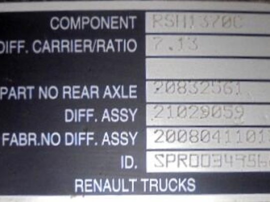 Nez-de-pont (différentiel) RSH1370C 13x41 Renault Premium DXI-320