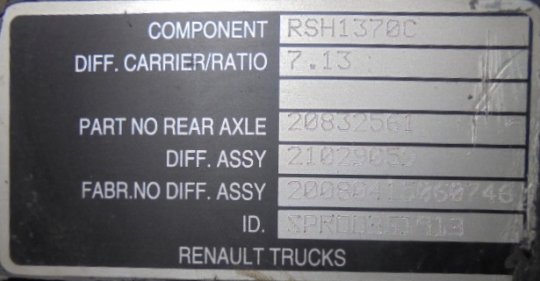 Nez-de-pont (différentiel) RSH1370C 13x41 Renault Premium DXI-320  - 1