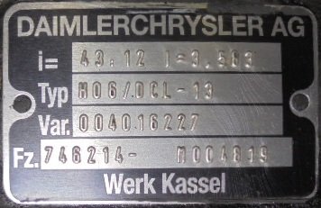Grupo diferencial H06 12X43 Mercedes HTAE05  - 1
