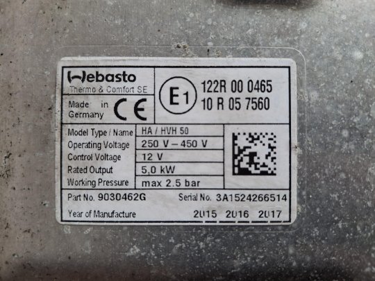 Calefactor eléctrico HV HA / HVH 50 Iveco Daily 50C/E electr - 1 Calefactor eléctrico HV HA / HVH 50 Iveco Daily 50C/E electr - 1