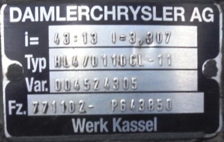 Grupo diferencial HL4 13X43 Mercedes Atego 1329  - 1