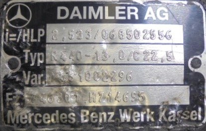 Grupo diferencial R440 15X38 Mercedes Actros 1840  - 1
