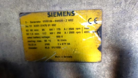Generador 1FV5139-6WS28-Z W02  - 1