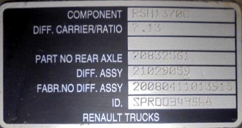 Nez-de-pont (différentiel) RSH1370C 13x41 Renault Premium DXI-320  - 1