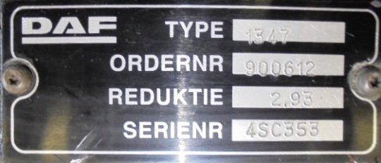 Differential unit 1347 14X41 Daf XF 105 105.460  - 1