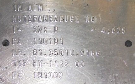 Grupo diferencial HY 1133 8X37 Man TGM 18.240  - 1