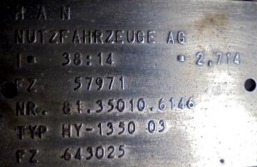Grupo diferencial HY 1350 14X38 Man TGA 18.410  - 1