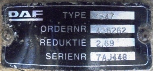 Nez-de-pont (différentiel) 1347 16X43 Daf XF 105 105.460  - 1