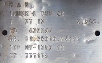 Differential unit HY 1350 13X37 Man TGX 18.480  - 1