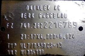 Differential unit HL7 17X29 Mercedes Econic 1828  - 1