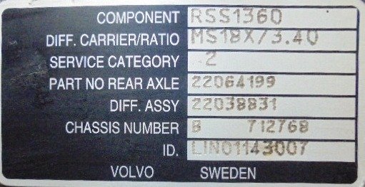 Differential unit RSS 1360 10x34 Volvo FH13 460  - 1